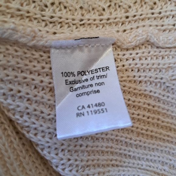 Gentle Fawn V-neck Sweater Size Large Cream Neutral Cozy Knit Ribbed - Picture 7 of 11